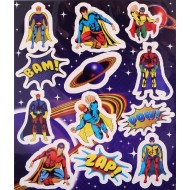 Super Hero Party Favour Stickers x 6